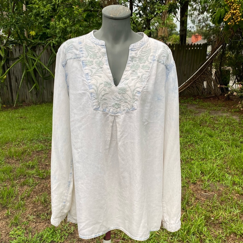 Lucky Brand V-Neck Tunic London Sleeve size XL NWT